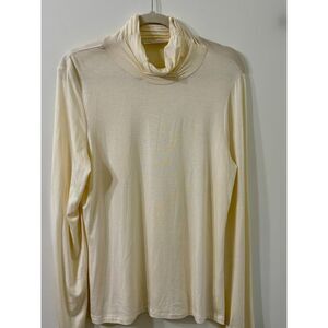 Jillian Nicole NWT Women’s Large Ivory "Pearl" Long Sleeve Ruched Turtleneck Top